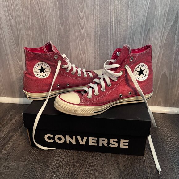 *RARE* Faded Red Khaki High Top Converse - Picture 1 of 4